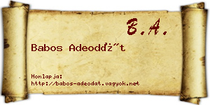 Babos Adeodát névjegykártya